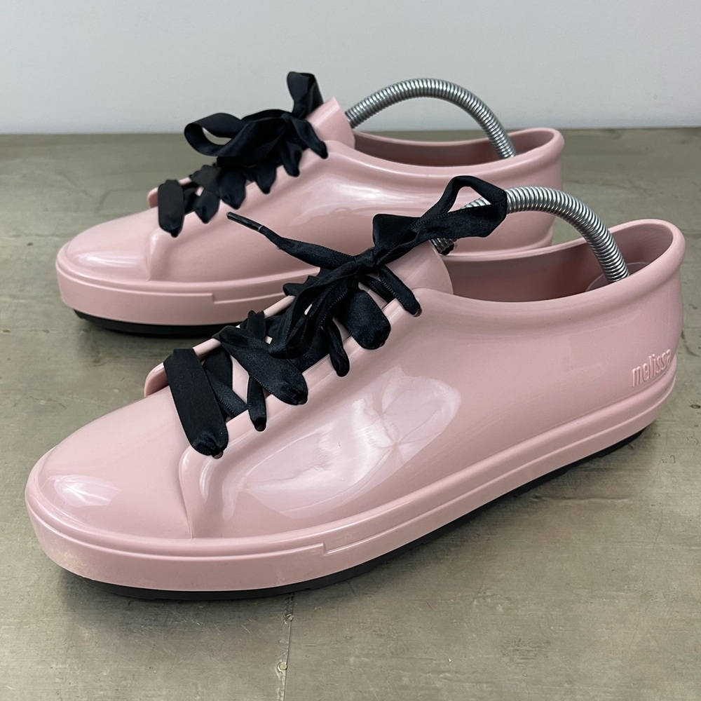 Melissa Disney Minnie Mouse Light Pink Lace Up PVC Sneakers